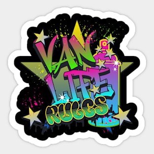 Van Life Rules Graffiti Design Sticker